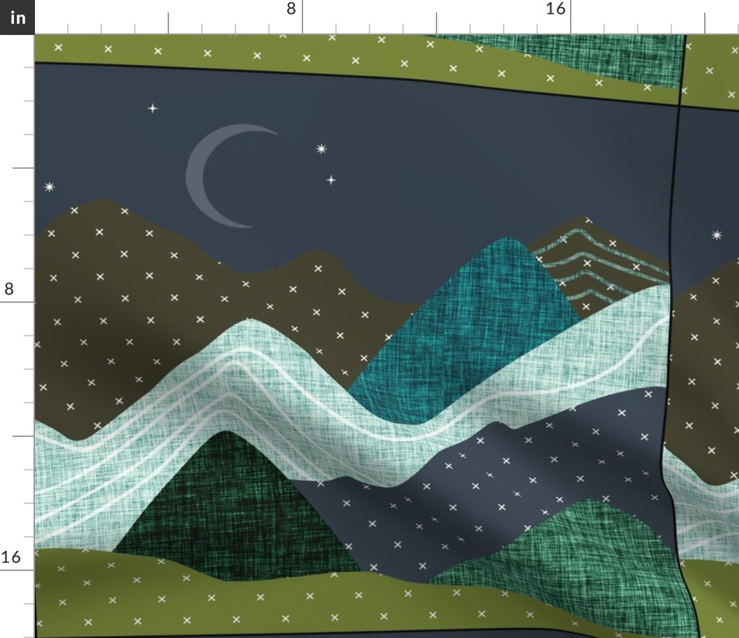 6 loveys: layered mountain // olive x, summit, green olive, 165-8 x, blue pine, teal no. 2, 174-15 x