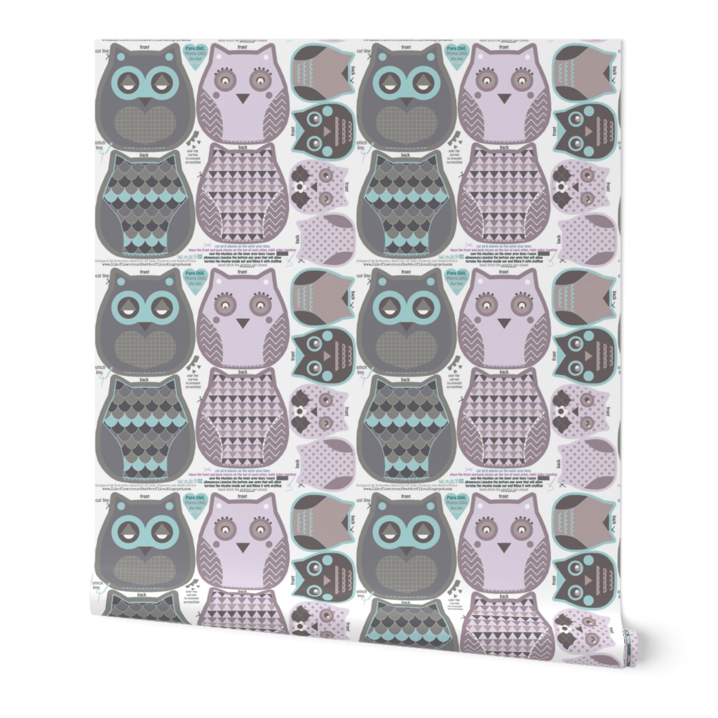 owls family cut and sew template