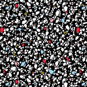 Tiny Terrazzo in black, white and pops of colour 
