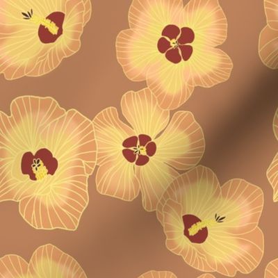 Hau blossoms on tan