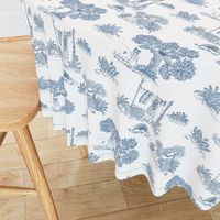 family in countryside toile blu