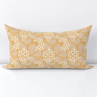 Summer palm leaves and wild cat leopard spots jungle print nursery kids yellow honey white neutral