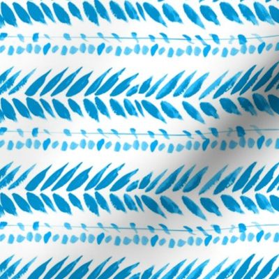 turquoise and white small leaf stripe