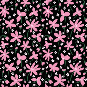 papercut flowers black