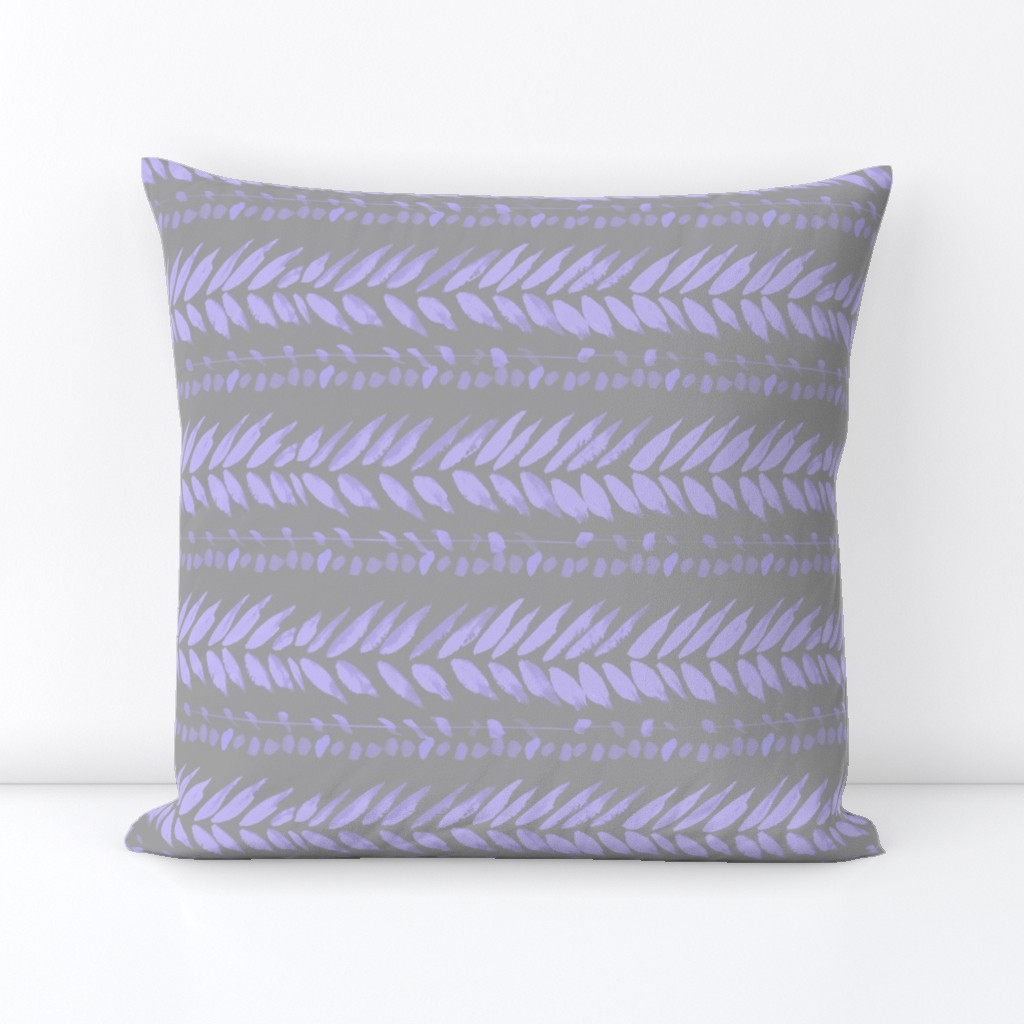 light gray and lavender violet large leaf stripe