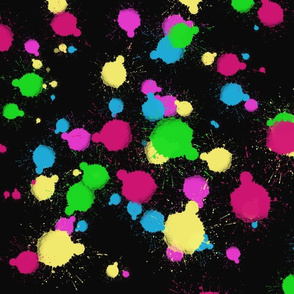 Nineties Neon Paint Splatter