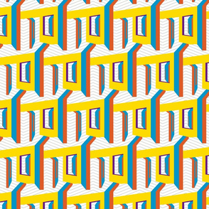 Urban Abode- Maze Color Block- Yellow- Small Scale