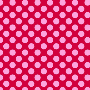 Red Pink Polka Dots large || classic magenta red pattern