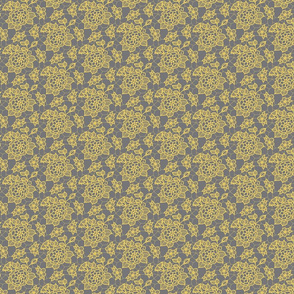 gold lace flower on gray - small