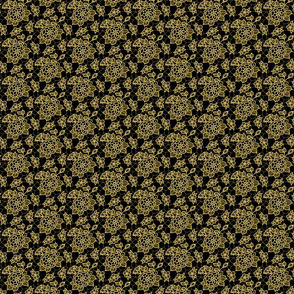 gold lace flower on black - small