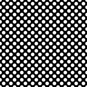 White Polka Dots on Black