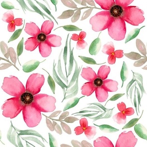 Watercolor Pink Florals