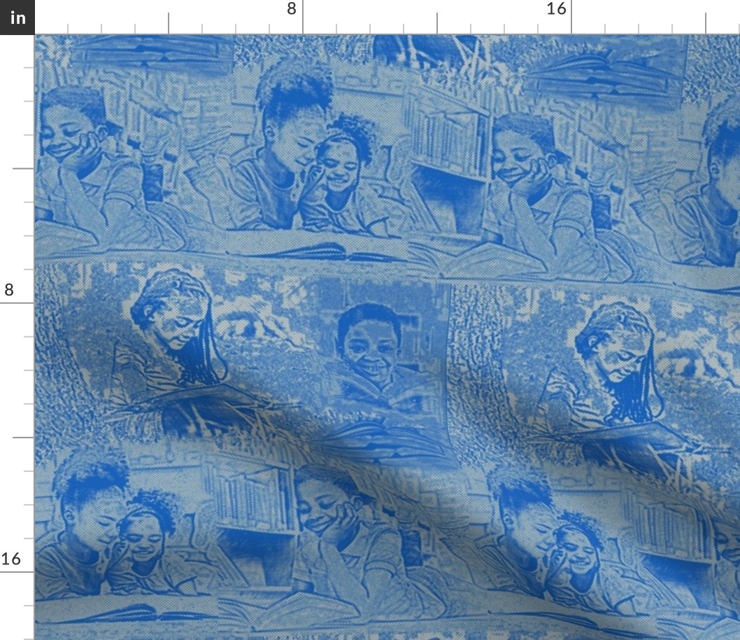 Blue Toile Reading