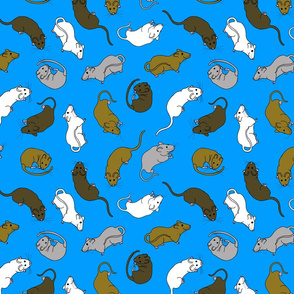 cute mice on blue