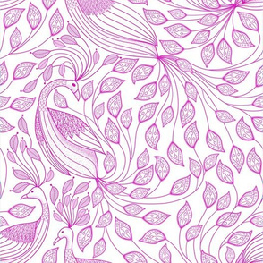 toile peacock 2020 magenta