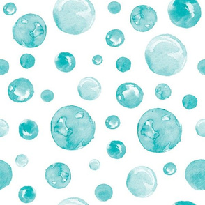 Teal watercolor bubbles - pantone 325C