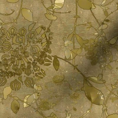 Gold on Gold Flower Chintz