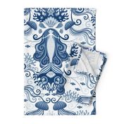 Meditating Mermaid Toile - Mindful Mermaids Damask