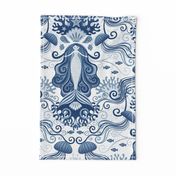 Meditating Mermaid Toile - Mindful Mermaids Damask