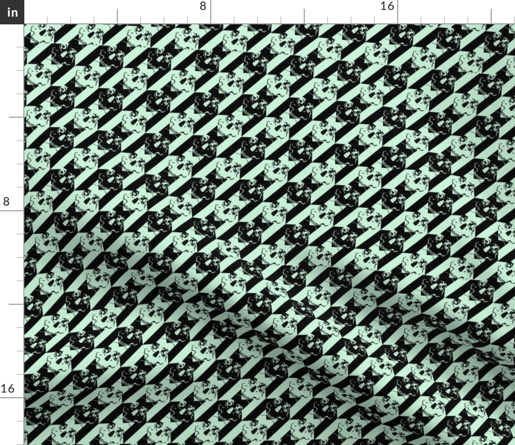 houndstooth of the dead pastel green black