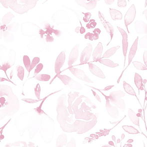 faded floral watercolor floral watercolor flowers in barely pink