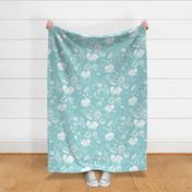 Birdie toile light teal INV