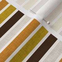 Fall Stripes Linen // Greige, Burnt Orange, Mustard, Chocolate