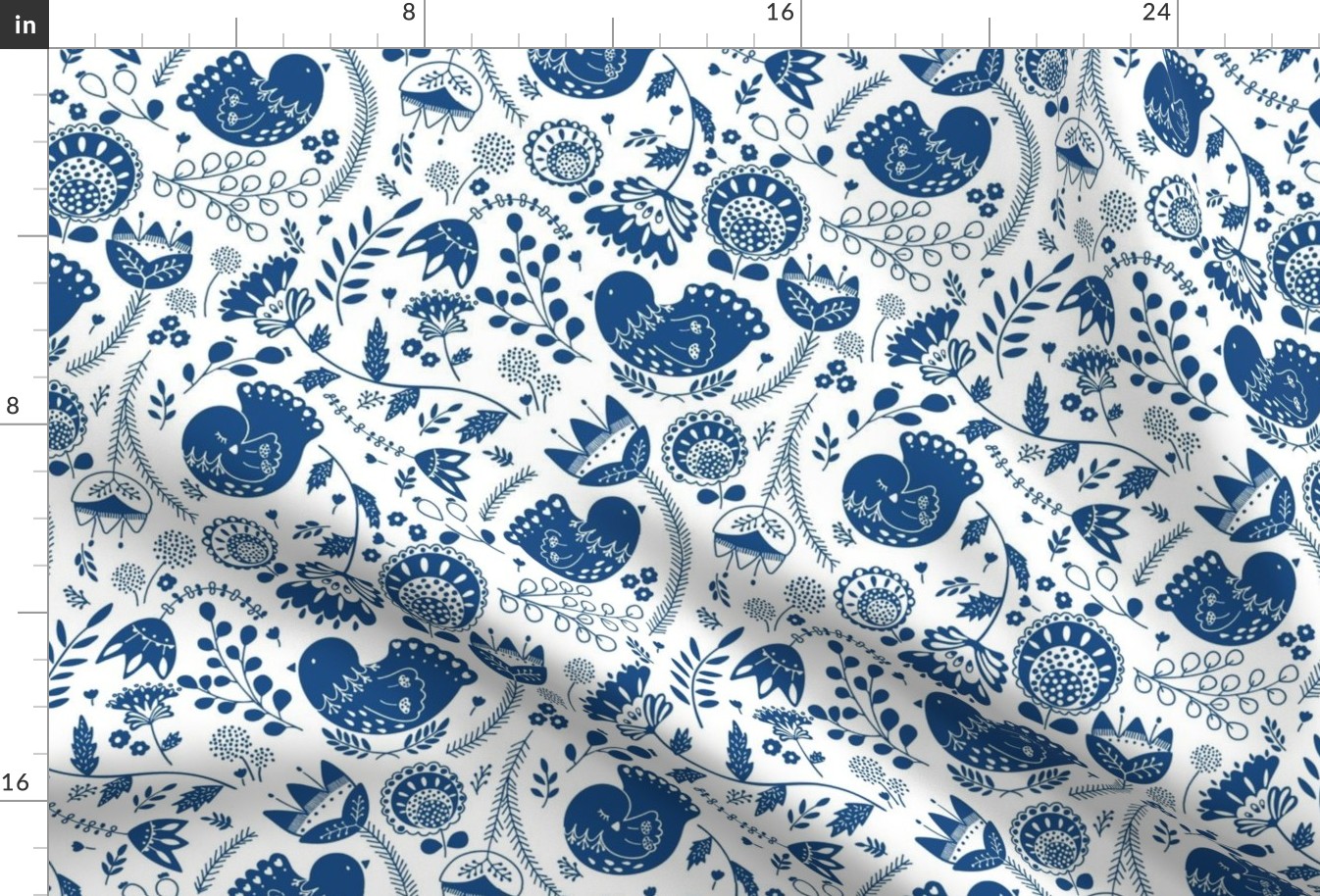 Birdie toile classic blue