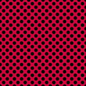 Red Magenta Black Polka Dots