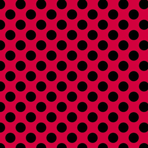 Red Magenta Black Polka Dots