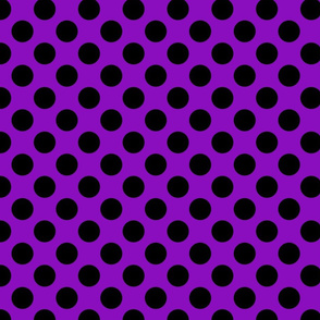 Purple Black Polka Dots (large) || circle geometric classic shapes