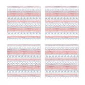 Blue and red american mudcloth aztec abstract cross design national holiday 4th of july print