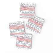 Blue and red american mudcloth aztec abstract cross design national holiday 4th of july print