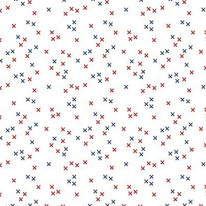 Blue and red american crosses abstract cross design national holiday 4th of july print XS