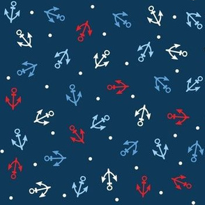 Anchors on navy