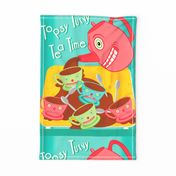 "Topsy Turvy Tea Time" ~ Tea Towel 