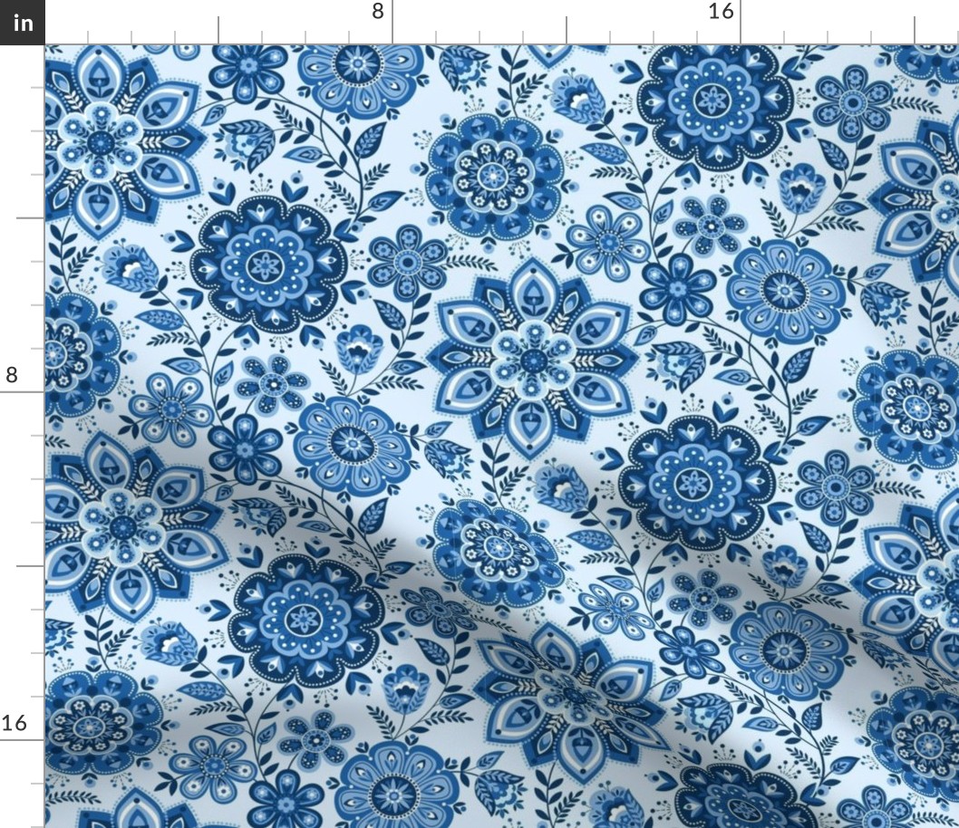 Folk Floral blue