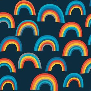 Rainbows on navy