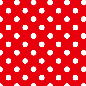 Polka dots crimson white 