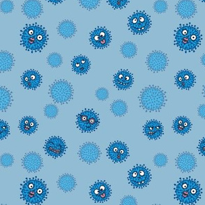 Virenmuster freche Viren blau