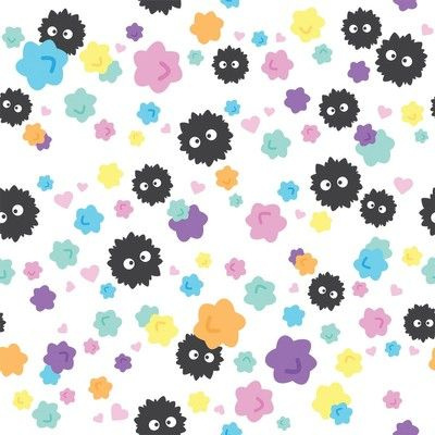 Totoro Soot Sprites Fabric Wallpaper and Home Decor  Spoonflower