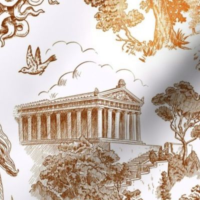 Greek Mythology Toile brown ombre