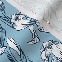 Toile Just Iris Small | Navy+White+Sky Blue