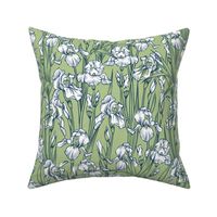 Toile Just Iris Small | Navy+White+Celery Green