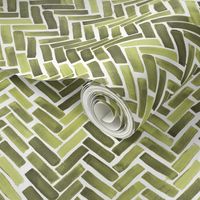 olive green watercolor herringbone