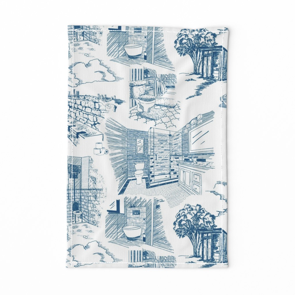 Toilet Toile - Toilets Through Time Blue