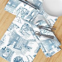 Toilet Toile - Toilets Through Time Blue