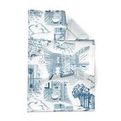 Toilet Toile - Toilets Through Time Blue