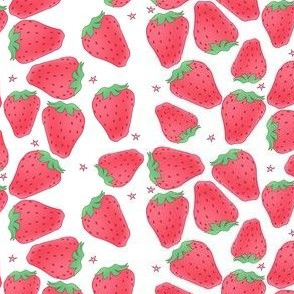 summer strawberries on white
