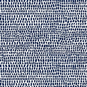Geo rectangle pattern navy blue on white